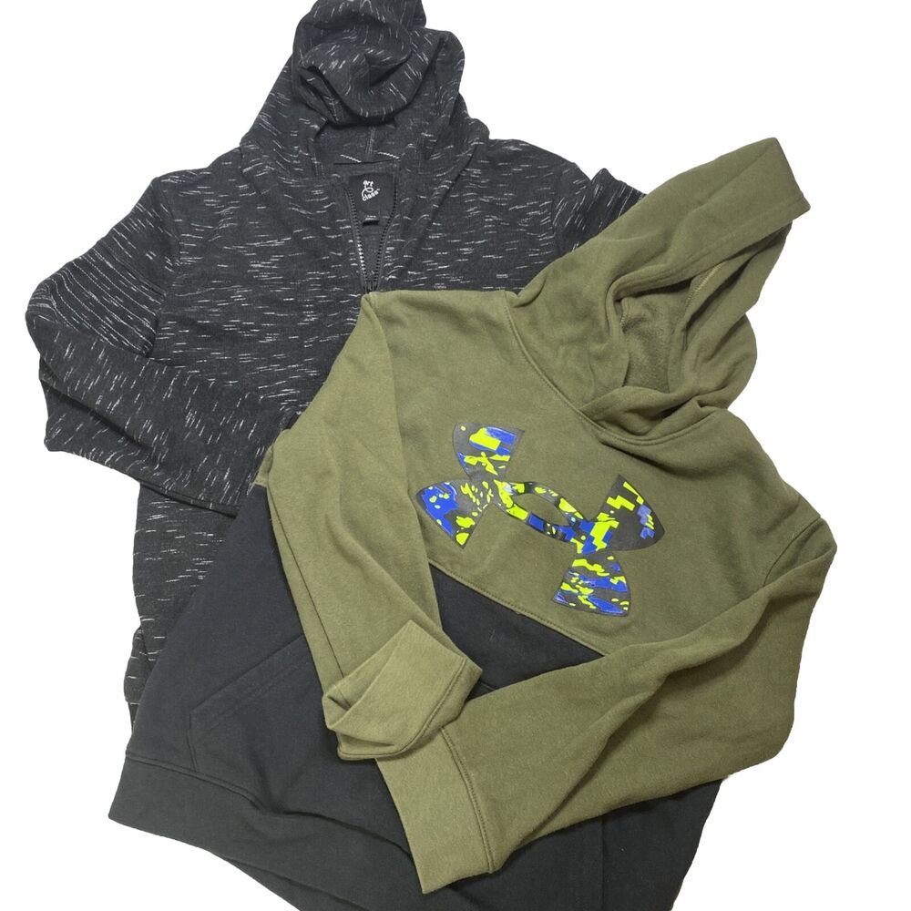 Lot 2 Boys Hoodies Sweatshirts Sz S 6 7 Under Armour Black Art Class Black Green
